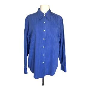 Bickett & Ingrish Blue Striped Button Down Shirt Long Sleeve Women's Size 12